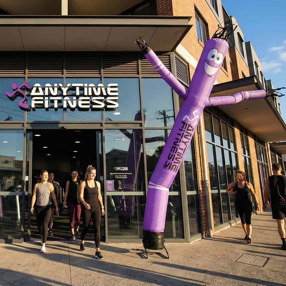Inflatable air dancer at anytime fitness gym
