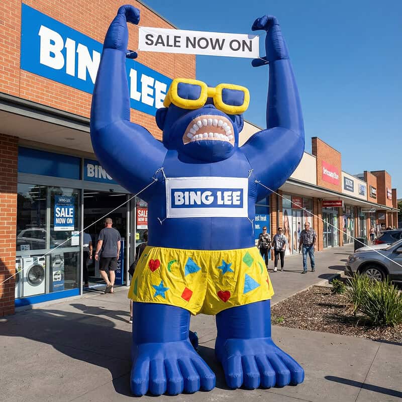 Inflatable Bing Lee sign outside store